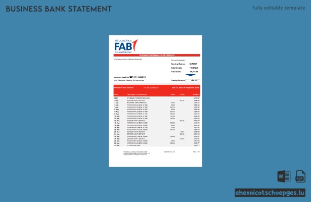 FAB Bank Unternehmensmitteilung – Beispielvorschau in Word und PDF